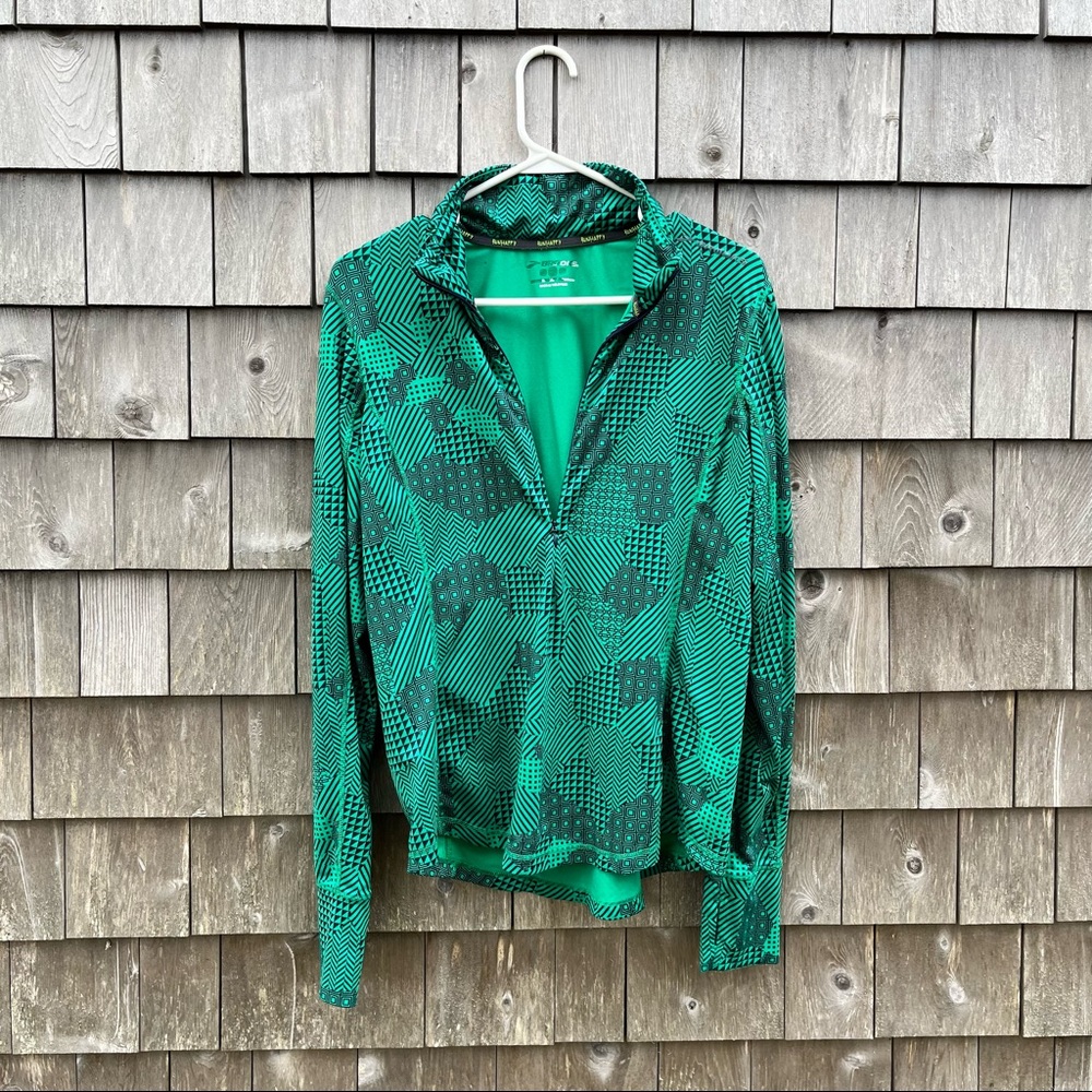 Brooks Green Quarter-zip Running Shirt